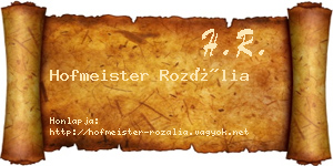 Hofmeister Rozália névjegykártya