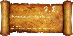 Hofmeister Rozália névjegykártya